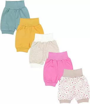 TupTam Baby M&auml;dchen Sommershorts Pumphose 5er Set (20650537) blumen streifen beige himbeere senf salbei