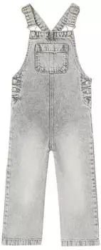 Vertbaudet Mädchen Jeans-Latzhose mit weitem Bein grauer denim