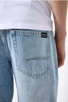 Garcia Ilyano Straight Fit Kurze Jeans Light Used blau