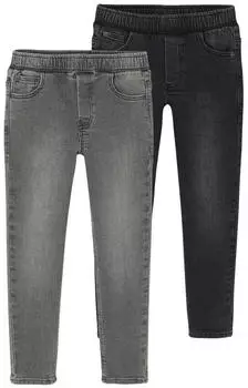 Vertbaudet 2-Pack Jungen Slim Jeans mit verstellbarem Dehnbund Basic (341017781) grauer denim