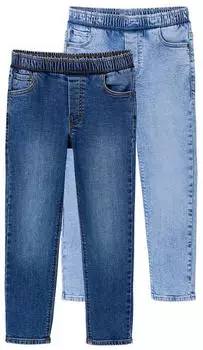 Vertbaudet 2er-Pack Jungen Slim-Jeans mit verstellbarem Dehnbund Basic (341017781) double stone