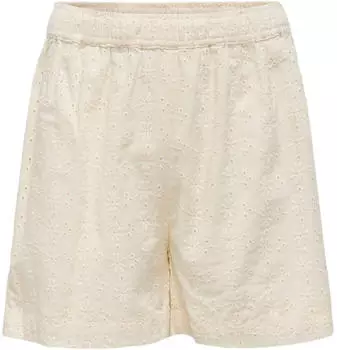 Only KOGMARGOT LIFE EMBROIDERY SHORTS WVN creme
