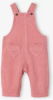 Vertbaudet Baby Cord-Latzhose rosenholz