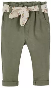 Vertbaudet Baby Paperbag-Hose mit Gürtel moosgrün