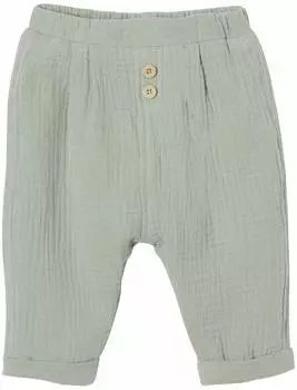 Vertbaudet Baby Musselin Hose mit Dehnbund und Zierknöpfen (7020905056709030) graugrün