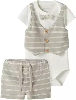 Name It NBMHELMUT SWEAT SHORTS SET Kurzarmbody Regular Fit (13255879) chateau gray