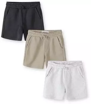 Minoti Shorts 3er-Pack hellgrau/oliv/schwarz