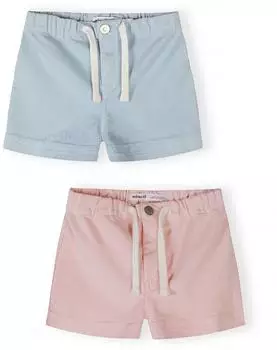 Minoti Shorts im 2er Pack hellblau/altrosa