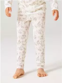 Name It NMFWANG Wool Needle Legging NOOS Regular Fit snow weiß aop:flowers + leafs/grün/rosé