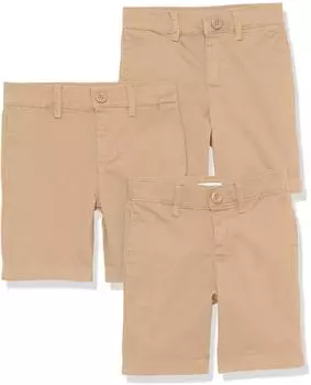 Amazon Essentials Uniform Shorts Flat Front Wrinkle-Resistant 3-Pack (B65010SP18/1913254/1913414) dunkles khakibraun