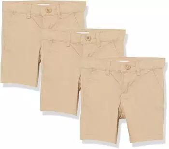 Amazon Essentials Schuluniform-Shorts für Mädchen (GAE65012FL18) khakibraun
