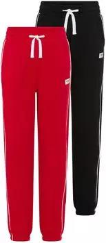 H.I.S Jeans Sweatpants mit Piping, 2er-Pack, Regular Fit (10750831) rot/schwarz