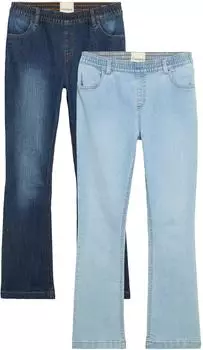 bonprix Slip-on Jeans Slim Fit 2-Pack (91240195) dunkelblau denim/hellblau denim