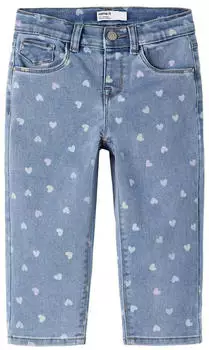 Name It NMFBella Mom Jeans medium blue denimaop:hearts/hellblau/zitrone/lila