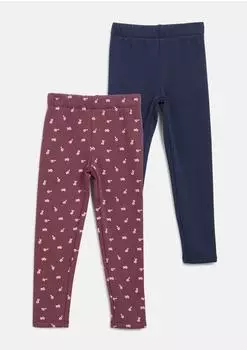 s.Oliver Thermo-Leggings 2er-Pack (2185345) burgundy aop/dunkelblau