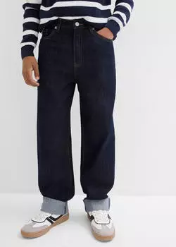 bonprix Loose-Fit Stretch-Jeans mit verstellbarem Bund Straight (51393131) dunkelblau denim
