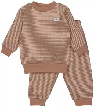 Feetje 2-tlg. Set Sweatshirt und Jogginghose Waffelpiqué-Optik braun (305558-400)