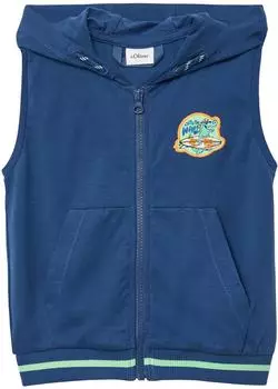 s.Oliver Sweat-Weste mit Kapuze und Stickerei blau 2166500.5730.