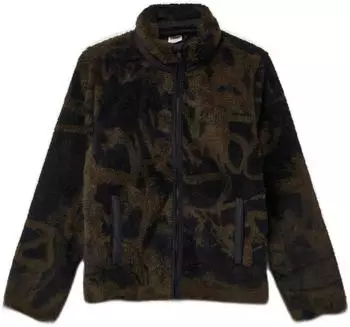 s.Oliver Kuschelige Teddy-Jacke mit All-over-Print / schwarz braun 2170827.99A1.