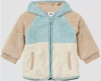 s.Oliver Unisex Jacke aus Teddyplüsch mit Jersey-Futter türkis mehrfarbig 2171648.6145.
