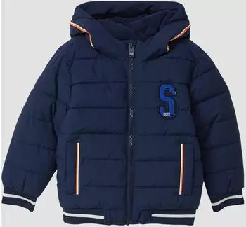 s.Oliver Pufferjacke mit Fleece-Futter und Kontraststreifen blau 2171535.5836.