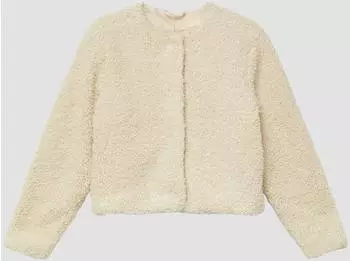 s.Oliver Gefütterte Teddyplüsch-Jacke mit Glitzergarn / Beige 2173830.0406.