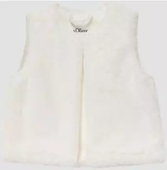 s.Oliver Kuschelige Webpelz-Weste creme weiß 2173276.0210.