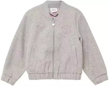 s.Oliver Collegejacke in Wolloptik mit Stickerei grau 2172092.95W0.