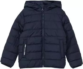 s.Oliver Leicht wattierte unisex Jacke mit fixierter Kapuze blau 2168769.5470.