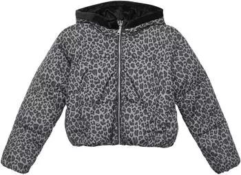 s.Oliver Steppjacke mit Leo-Print und samtigem Fleecefutter / grau 2168861.98A1.