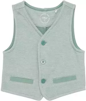 s.Oliver Festive Weste aus strukturierter Sweatware türkis 2161524.6554.