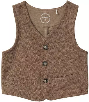 s.Oliver Festive Weste mit Herringbone-Muster braun 2173684.86X2.