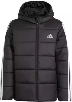 Adidas Essentials 3-Streifen gefütterte Kinderjacke Black / White (JL7402)