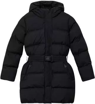s.Oliver Steppmantel mit kuscheligem Futter und Gürtel / schwarz 2169132.9999.