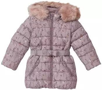s.Oliver Wattierter Mantel mit Glitzergürtel und abnehmbarer Kapuze pink 2171373.45A1.