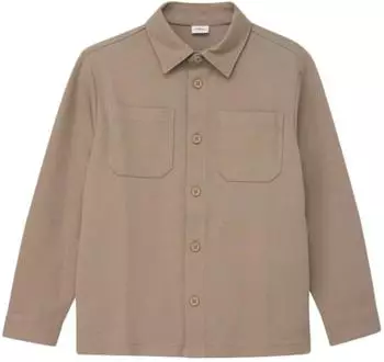 s.Oliver Strukturiertes Overshirt mit Hemdkragen und Brusttaschen / braun 2176202.8620.