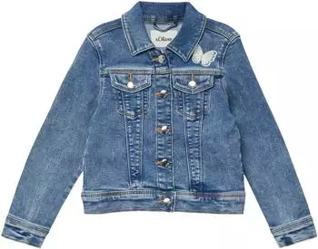 s.Oliver Jeansjacke mit Applikation und Used-Effekt blau 2175979.54Z7.