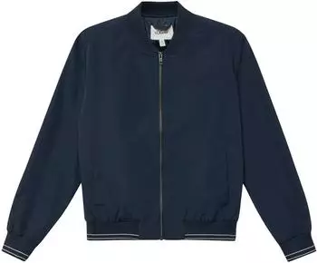 s.Oliver Blouson mit Reißverschluss und Streifendetails / blau 2175806.5952.