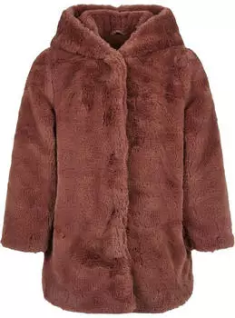 Urban Classics Girls Hooded Teddy Coat (UCK2375) darkrose