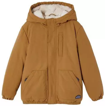 Vertbaudet Winterjacke mit Kapuze und Webpelzfutter aus Recycling-Polyester (341013370) bronze