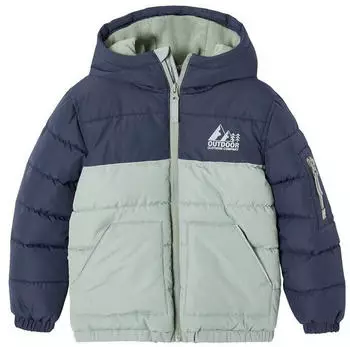 Vertbaudet Doudoune Jungen Wendejacke mit Kapuze salbeigrün