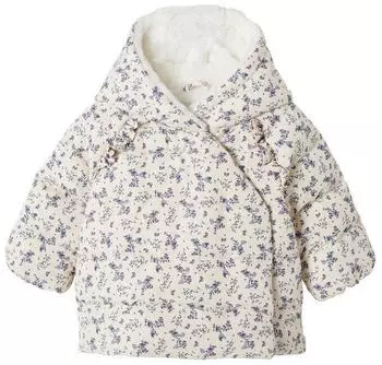 Vertbaudet Asymmetrische gefütterte Baby-Daunenjacke rose poudré