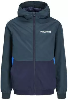 Jack & Jones JJERUSH Blocking Hood Bomber NOOS (12200453) magical forest/navy blazer/nautical blue blocking