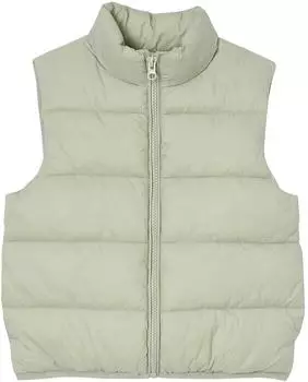 Vertbaudet Light-Steppweste mit Recycling-Polyester salbeigrün