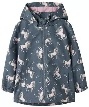 Name It NMFMAXI Jacke AOP Outdoorjacke mit abnehmbarer Kapuze (54151143) vintage indigo aop:8 horse/dunkelblau/rosa/schwarz