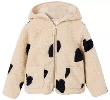 Vertbaudet Kapuzen-Teddyfleece-Jacke (341014677) wollweiß