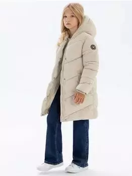 Minoti Wattierte Winterjacke mit Kapuze beige