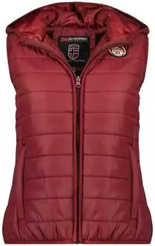 Geographical Norway VATIKA HOOD EO GIRL 233 Steppweste mit Kapuze (WW2008E/GNO-Burgundy) weinrot
