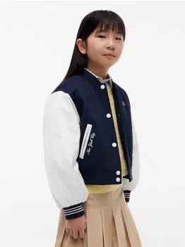 Tommy Hilfiger Butterfly Graphic Bomber Jacket Normale Passform (KG0KG09411) nachtblau/weiß