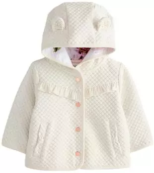 Ted Baker Quilted Lurex Kapuzenjacke (AR046630) elfenbein